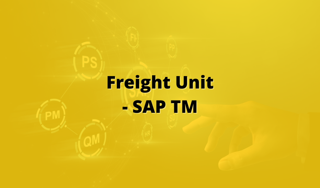 SAP TRANSPORTATION MANAGEMENT – FREIGHT UNIT